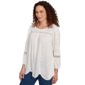 Womens Ruby Rd. Tropical Oasis Slub Knit Lace Trim Blouse - image 3