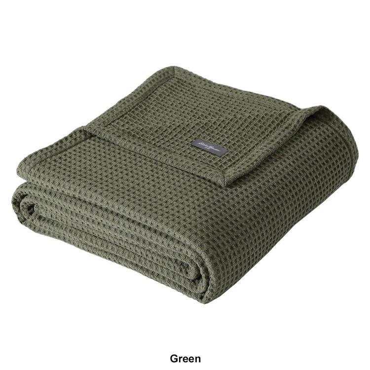 Eddie Bauer Solid Waffle Cotton Blanket