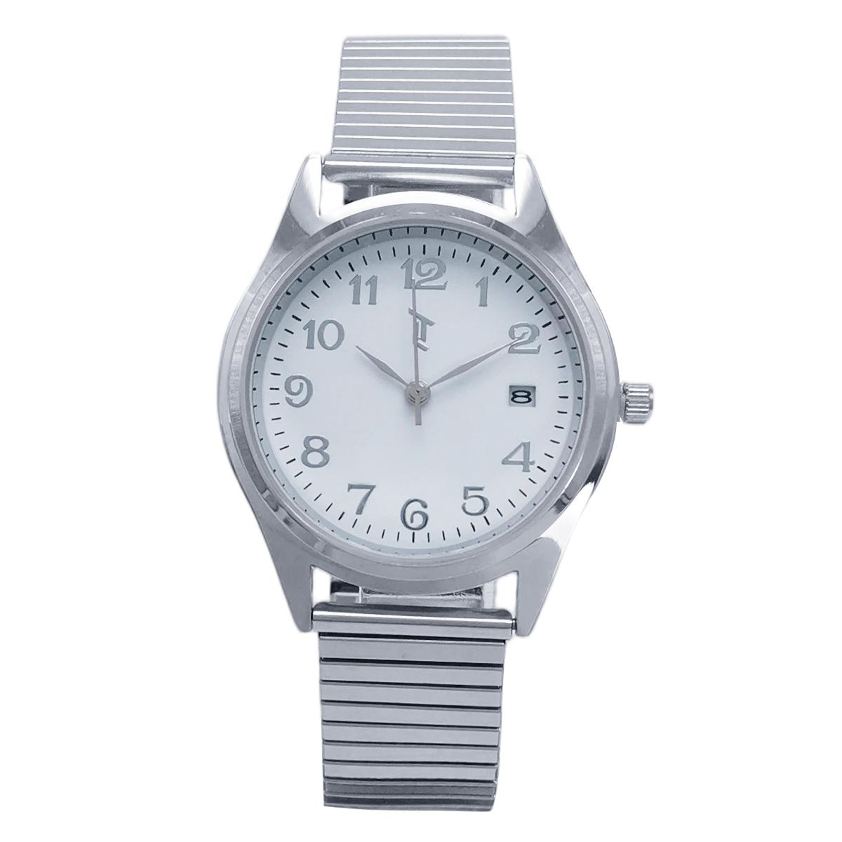 Mens 36mm Silver-Tone Stretch Bracelet Watch - MWLTBV-09