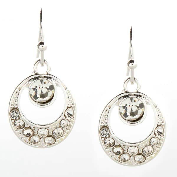 Freedom Nickel Free Silver Crystal Drop Earrings - image 