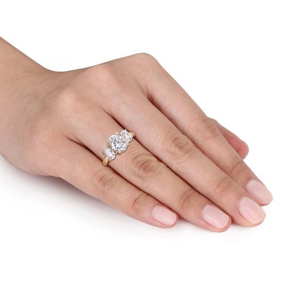 Diamond Classics™ 10kt. 3-Stone Yellow Gold Moissanite Ring