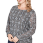 Plus Size Emaline Seabreeze Essence Long Sleeve Medallion Blouse - image 5