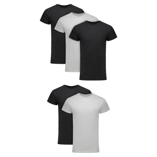 Mens Hanes Ultimate® Core 5pk. Tee - Black/Grey