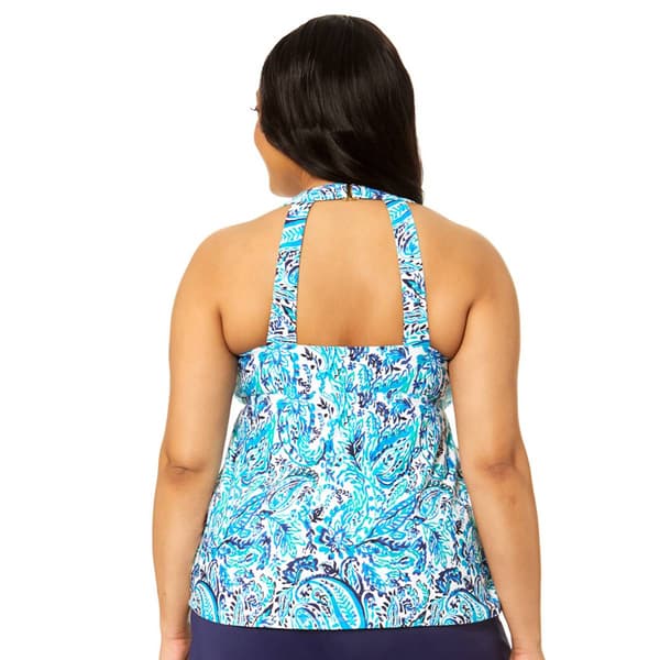Plus Size Leilani Moana Gardens Paisley H-Back Tankini Swim Top
