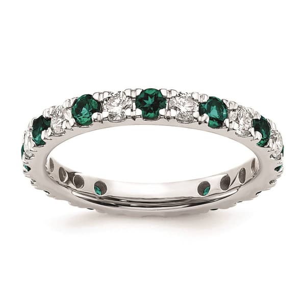 Pure Fire 14kt. White Gold Lab Created Alexandrite Eternity Band