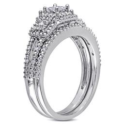 Loveblooms™ Princess & Round Diamond Bridal Ring Set