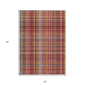 HomeRoots Red Orange & Brown Plaid Non Skid Area Rug - image 3