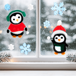 Northlight 8pc. Penguin & Snowflake Gel Christmas Window Clings