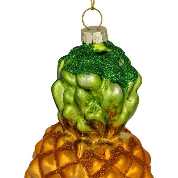Northlight 4.75in. Glittered Pineapple Glass Christmas Ornament