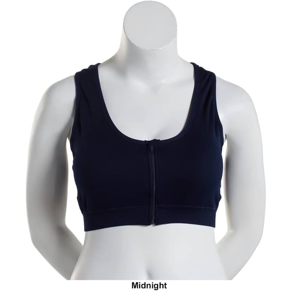 Plus Size Shadow Sport Seamless Zip Front Sports Bra