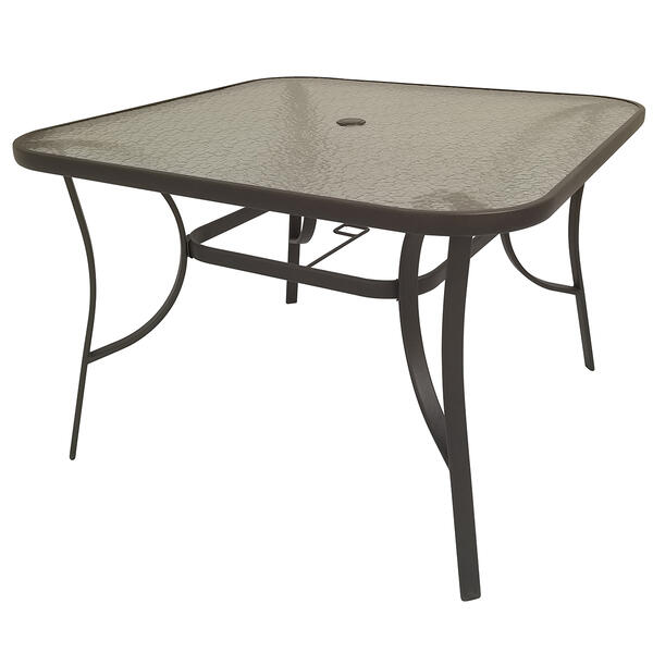 Brookhaven Square Water Wave Pattern Glass Top Table - image 