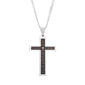 Mens Two-Tone Lords Prayer Cross Pendant Bead Chain Necklace - image 1