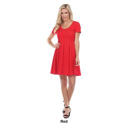 Womens White Mark Meghan Solid Fit & Flare Dress