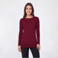 Womens Retrology Long Sleeve Ribbed Sleeve Solid 2 Pocket Sweater - image 1