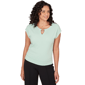 Womens Emaline Verde Grove I Cap Sleeve Keyhole Neck Blouse - image 1