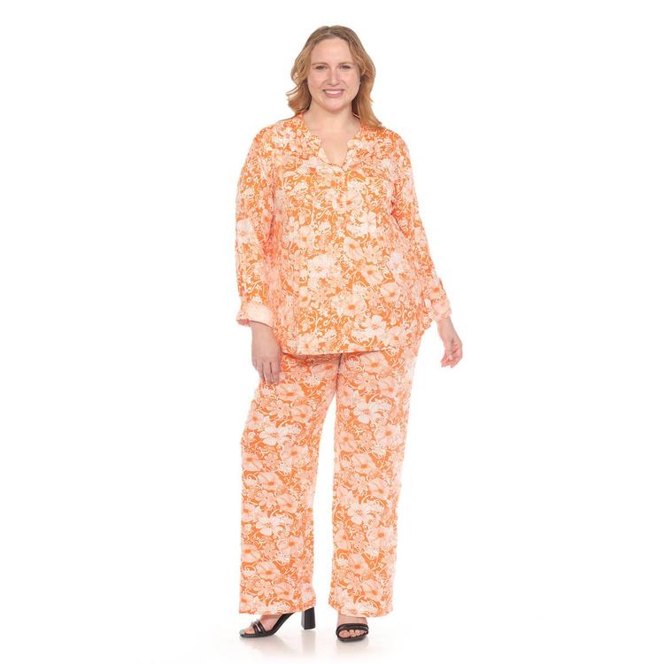 Plus Size White Mark 2pc. Floral Print Tunic and Pant Set