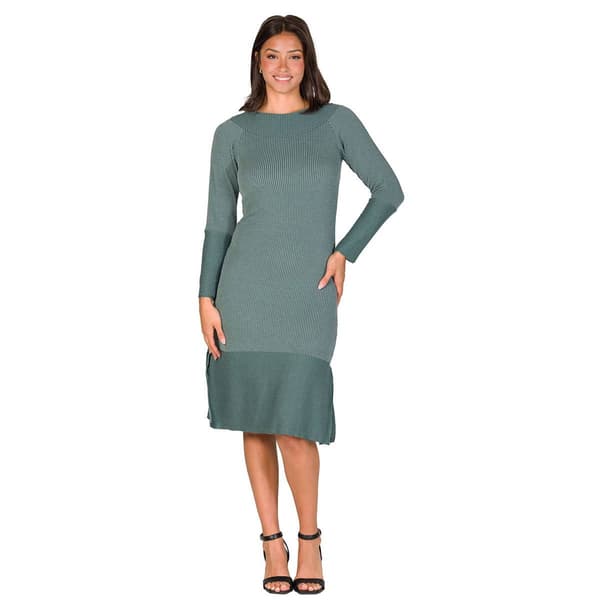 Womens 24/7 Comfort Apparel Ribbed Knit Sweater Dress - image 