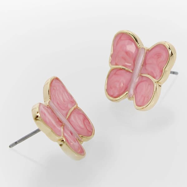 Betsey Johnson Sweetheart Butterfly Stud Earrings