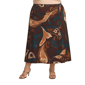 Plus Size 24/7 Comfort Apparel Brown Print Maxi Skirt - image 1