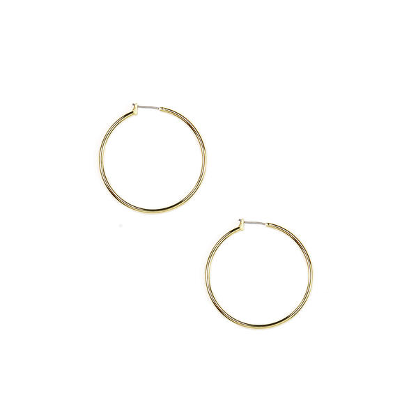 Anne Klein Gold-Tone Large 1.69in. Click Top Hoop Earrings - image 