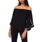 Womens MSK Off The Shoulder Rhinestone Trim Bell Sleeve Blouse - image 1