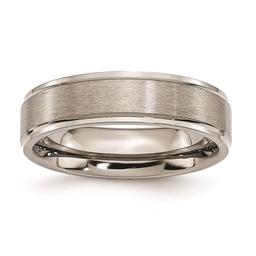 Mens Endless Affection(tm) Engravable 6mm Ridged Edge Wedding Band