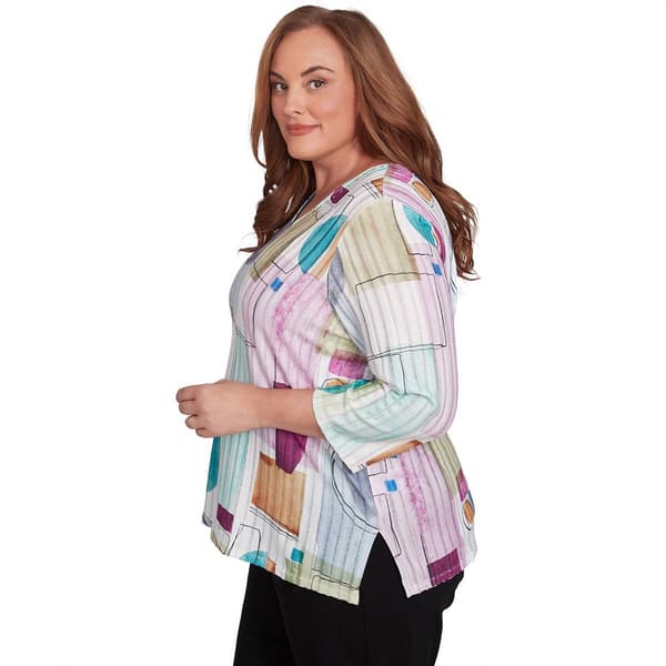 Plus Size Alfred Dunner Classics Geometric Biadere Knit Tee