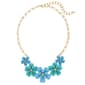 Ashley Cooper(tm) Gold-Tone Multi Blue Flower Frontal Necklace - image 1