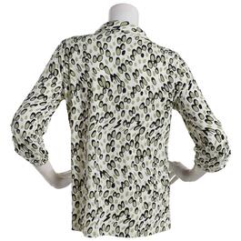 Womens Notations 3/4 Roll Tab Sleeve Abstract Equipment Blouse