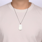 Mens Lynx Stainless Steel Cubic Zirconia Dog Tag Pendant Necklace - image 2
