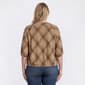 Plus Size Cure Rib Texture 3/4 Sleeve Henley Houndstooth Blouse - image 2