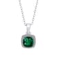 Gianni Argento Sterling Silver Lab Emerald Cushion Pendant - image 1