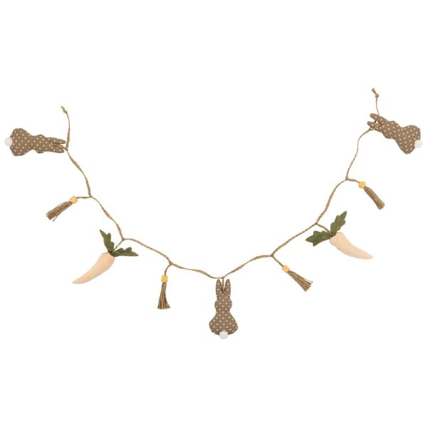 Northlight Seasonal Carrots and Bunnies Plush Easter Garland - image 