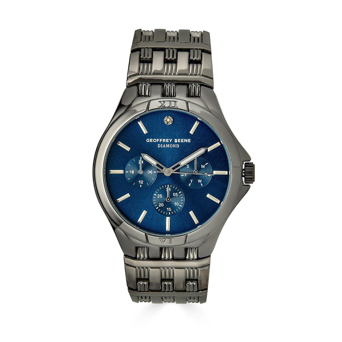 Mens Geoffrey Beene® Gunmetal/Diamond Accent...