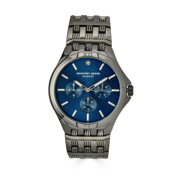 Mens Geoffrey Beene&#40;R&#41; Gunmetal/Diamond Accent Watch-GBA0014GU - image 