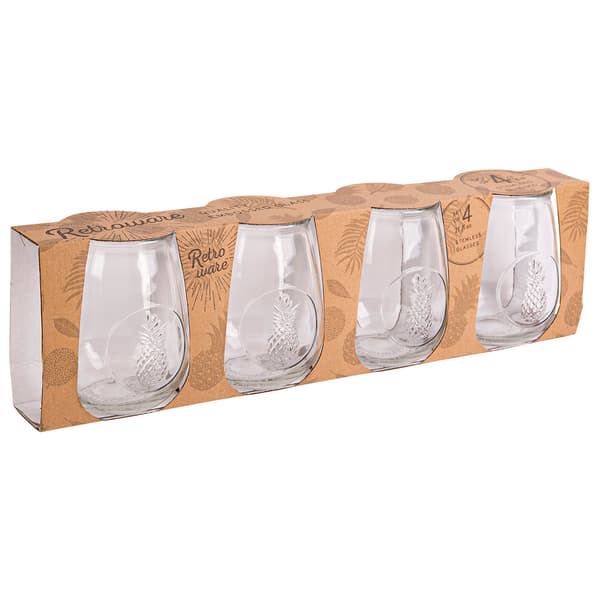 Home Essentials 21oz. Retroware Pineapple Stemless Glasses - image 