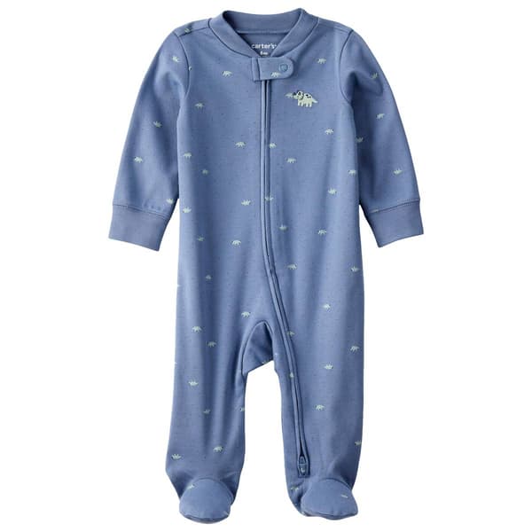 Baby Boy (NB-9M) Carter''s(R) Triceratops Embroidered iLock Sleeper