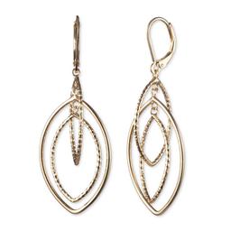 Anne Klein Large Textured Open Leverback Drop Earrings