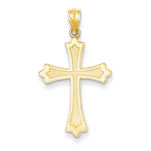 Gold Classics(tm) Yellow 14kt. Gold Budded Cross - image 