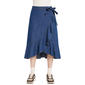 Juniors A. Byer Denim Ruffle Side Tie Wrap Skirt - image 1
