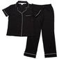 Womens Nicole Miller Short Sleeve Rib Pajama Set - Black - image 2