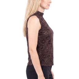 Womens NY Collection Sleeveless Velvet Floral Lace Blouse