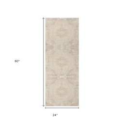 HomeRoots Transitional Beige Medallion Runner