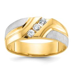 Mens Gentlemens Classics(tm) 14kt. Two Tone Gold 1/4ct. Diamond Ring