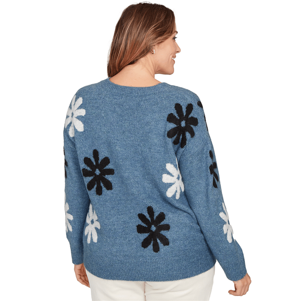 Plus Size Skye&#8217;s the Limit Fashion Essentials Floral Sweater