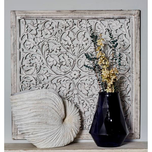 9th & Pike&#174; Floral Mango Wood Wall Decor