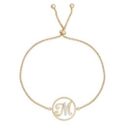 Accents by Gianni Argento Diamond Plated Initial M Gold Bracelet