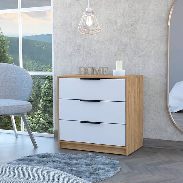 FM FURNITURE Washington White 3 Drawer Dresser