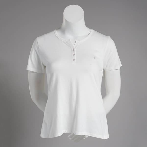 Womens IZOD(R) Short Sleeve Logo Button Pajama Tee - image 