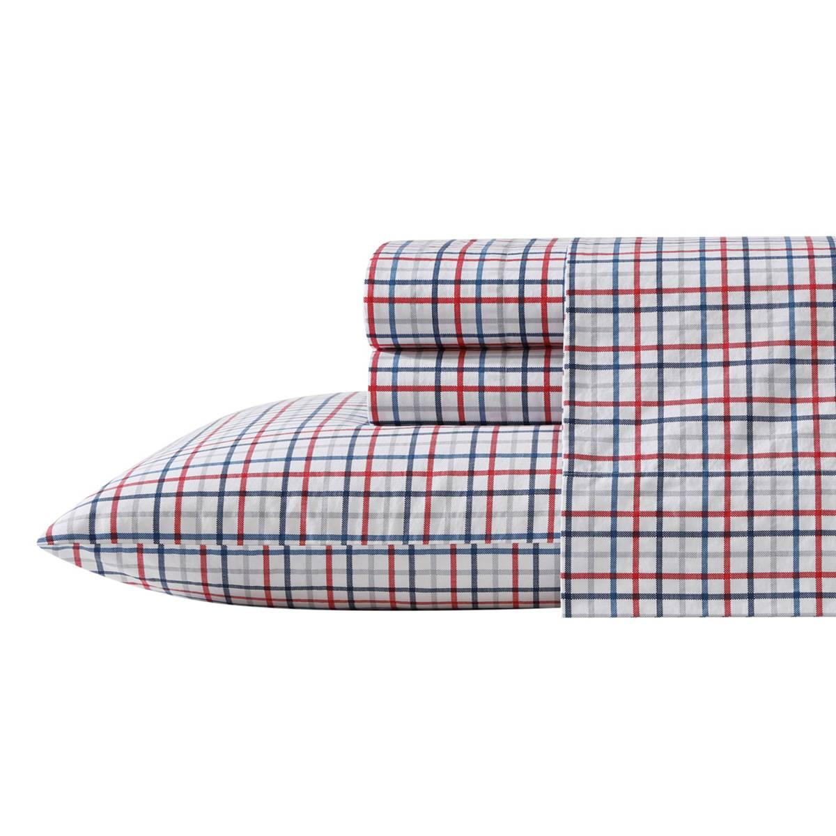 Open Video Modal for Nautica Boating Tattersall Cotton Percale Sheet Set